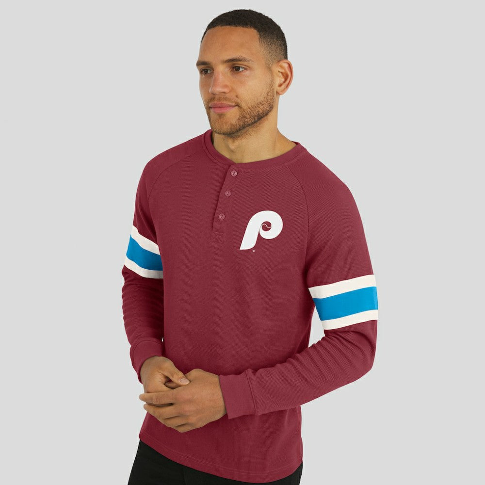 Philadelphia Phillies Darius Rucker Collection by Fanatics Waffle-Knit Raglan Long Sleeve Henley T-Shirt Online