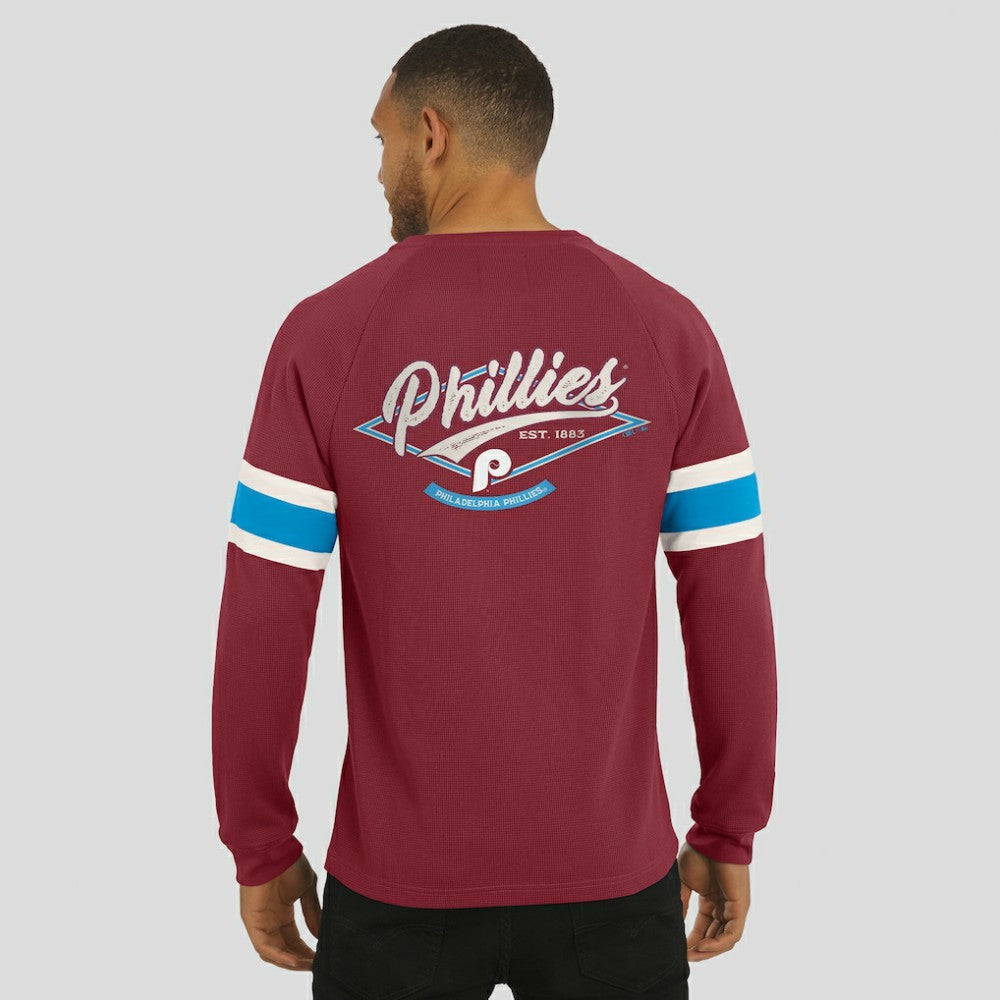 Philadelphia Phillies Darius Rucker Collection by Fanatics Waffle-Knit Raglan Long Sleeve Henley T-Shirt Online