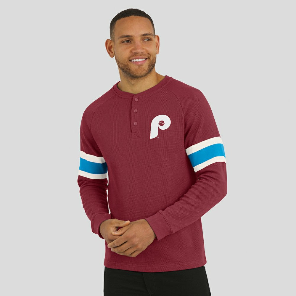 Philadelphia Phillies Darius Rucker Collection by Fanatics Waffle-Knit Raglan Long Sleeve Henley T-Shirt Online