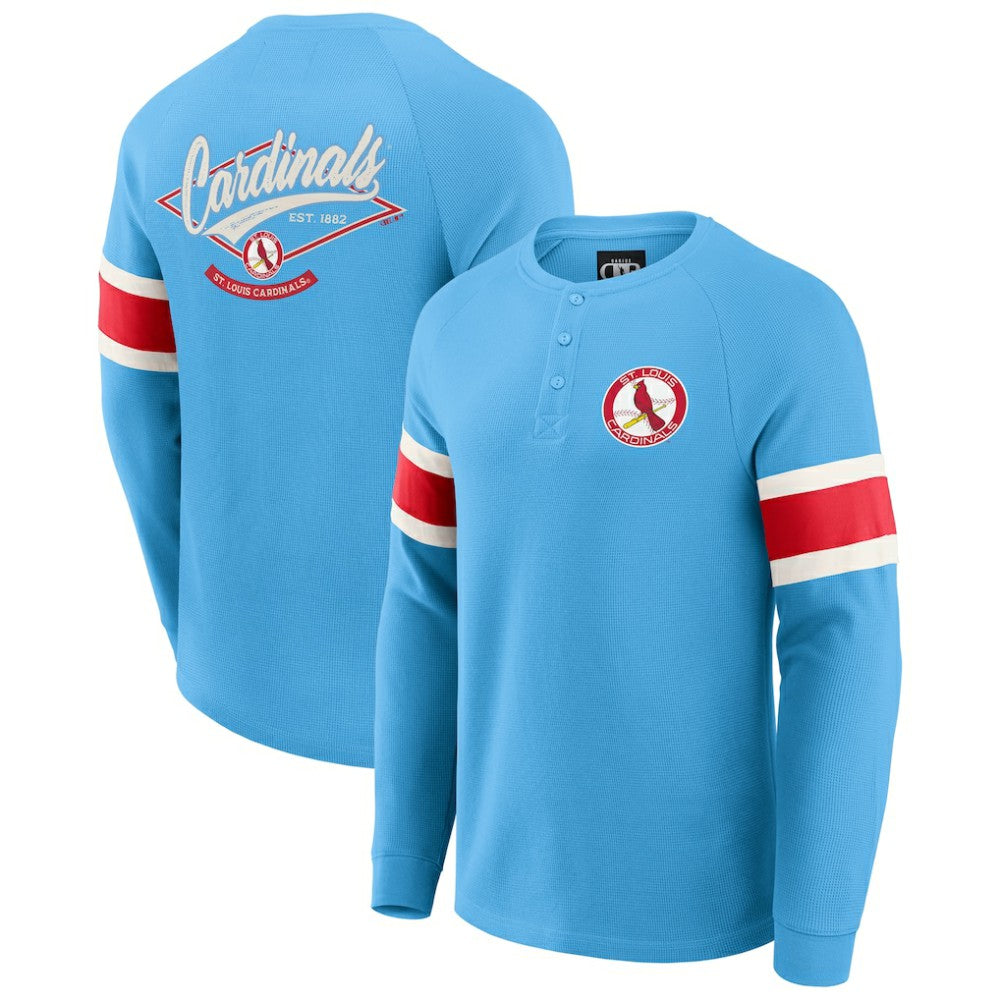 St. Louis Cardinals Darius Rucker Collection by Fanatics Waffle-Knit Raglan Long Sleeve Henley T-Shirt Sale