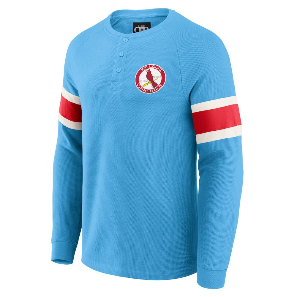 St. Louis Cardinals Darius Rucker Collection by Fanatics Waffle-Knit Raglan Long Sleeve Henley T-Shirt Sale