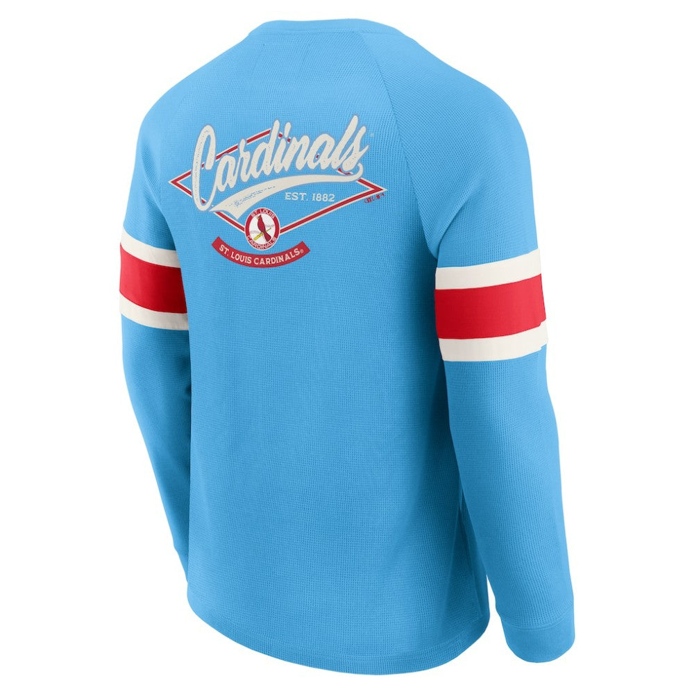 St. Louis Cardinals Darius Rucker Collection by Fanatics Waffle-Knit Raglan Long Sleeve Henley T-Shirt Sale