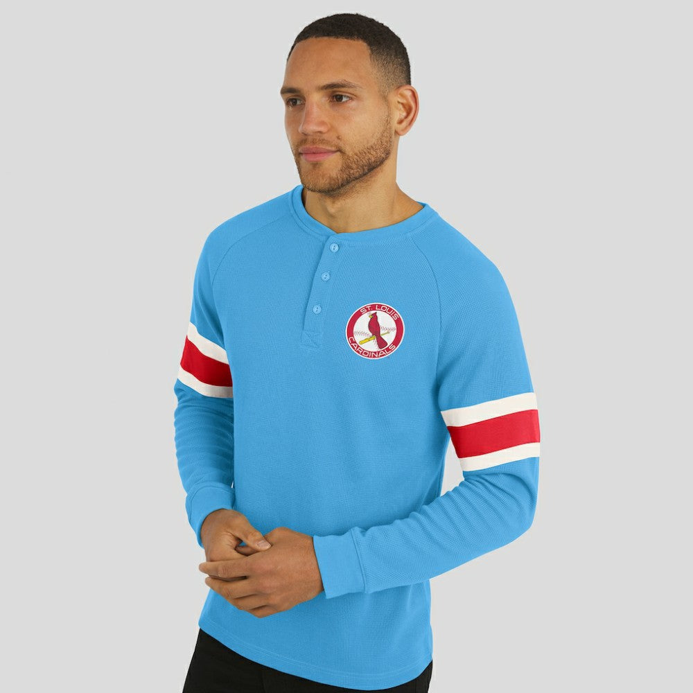 St. Louis Cardinals Darius Rucker Collection by Fanatics Waffle-Knit Raglan Long Sleeve Henley T-Shirt Sale