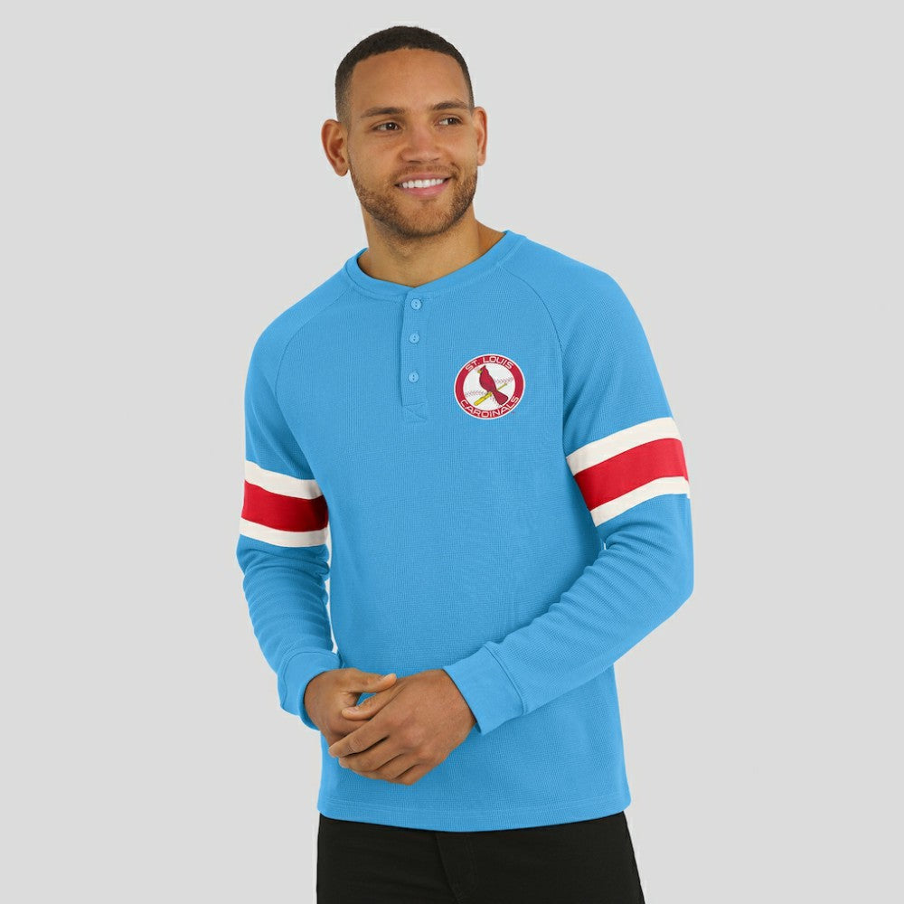 St. Louis Cardinals Darius Rucker Collection by Fanatics Waffle-Knit Raglan Long Sleeve Henley T-Shirt Sale