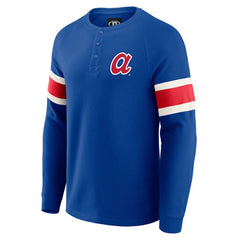 Atlanta Braves Darius Rucker Collection by Fanatics Waffle-Knit Raglan Long Sleeve Henley T-Shirt discount