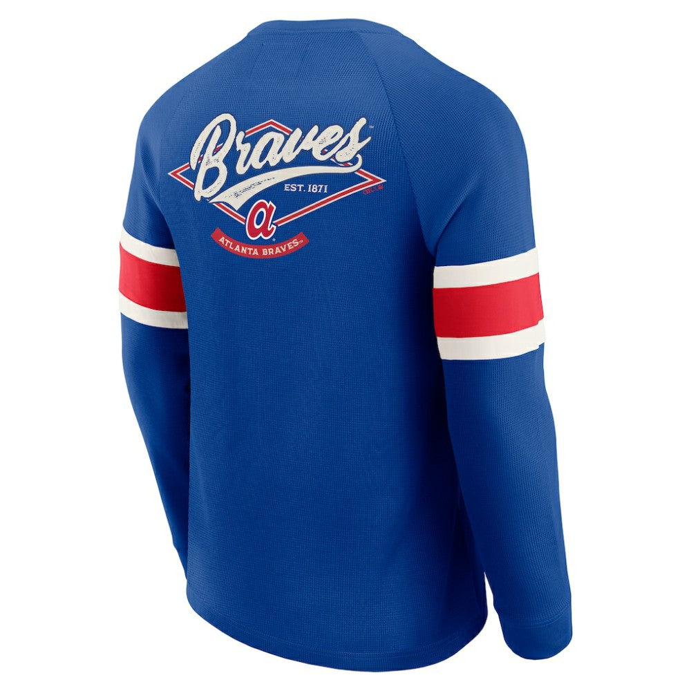Atlanta Braves Darius Rucker Collection by Fanatics Waffle-Knit Raglan Long Sleeve Henley T-Shirt discount