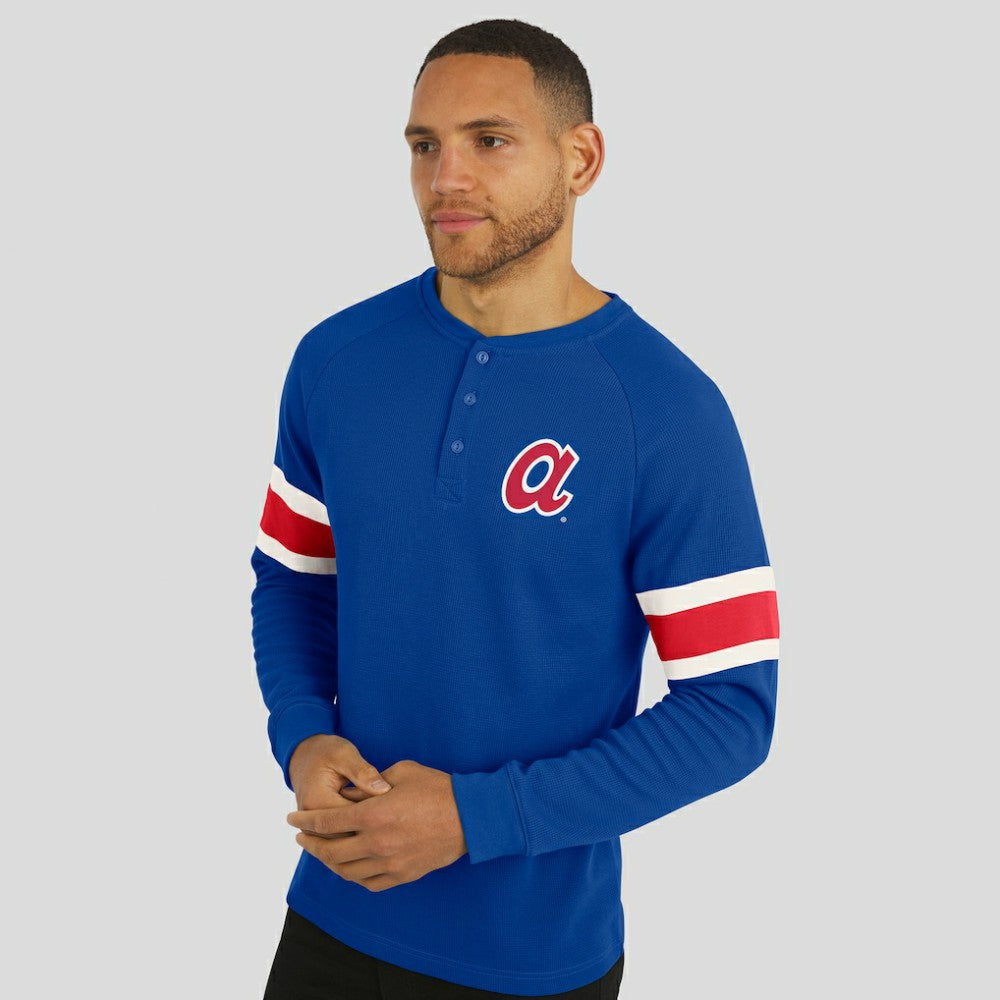 Atlanta Braves Darius Rucker Collection by Fanatics Waffle-Knit Raglan Long Sleeve Henley T-Shirt discount