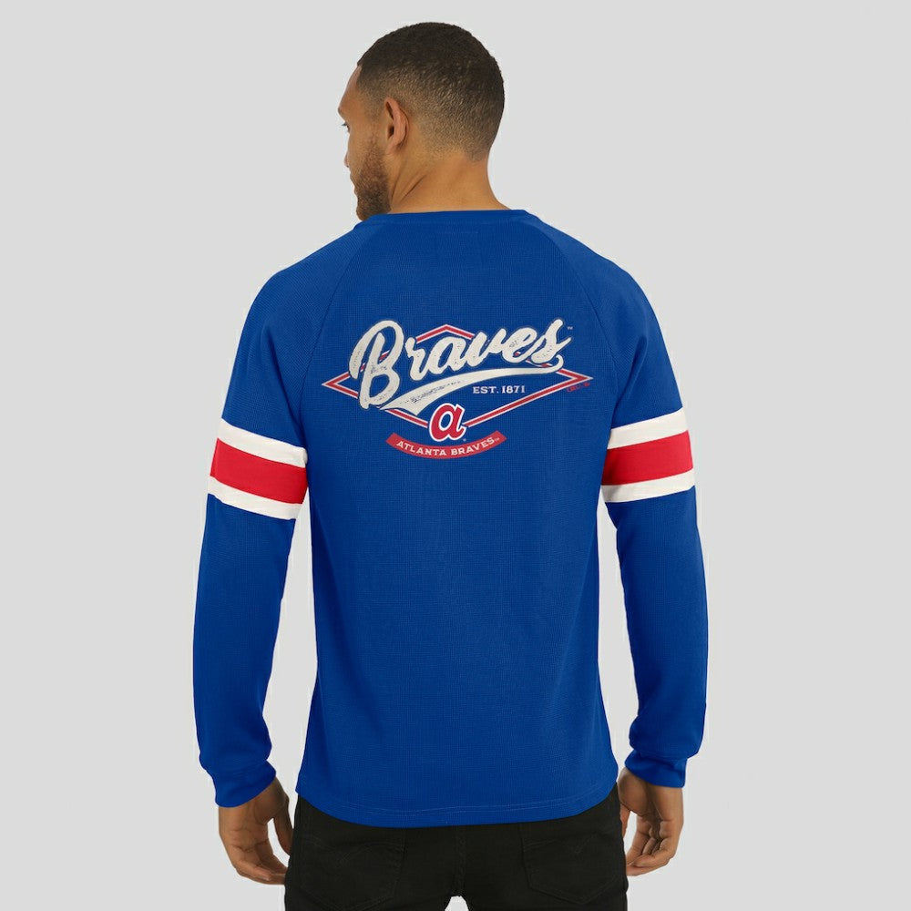 Atlanta Braves Darius Rucker Collection by Fanatics Waffle-Knit Raglan Long Sleeve Henley T-Shirt discount
