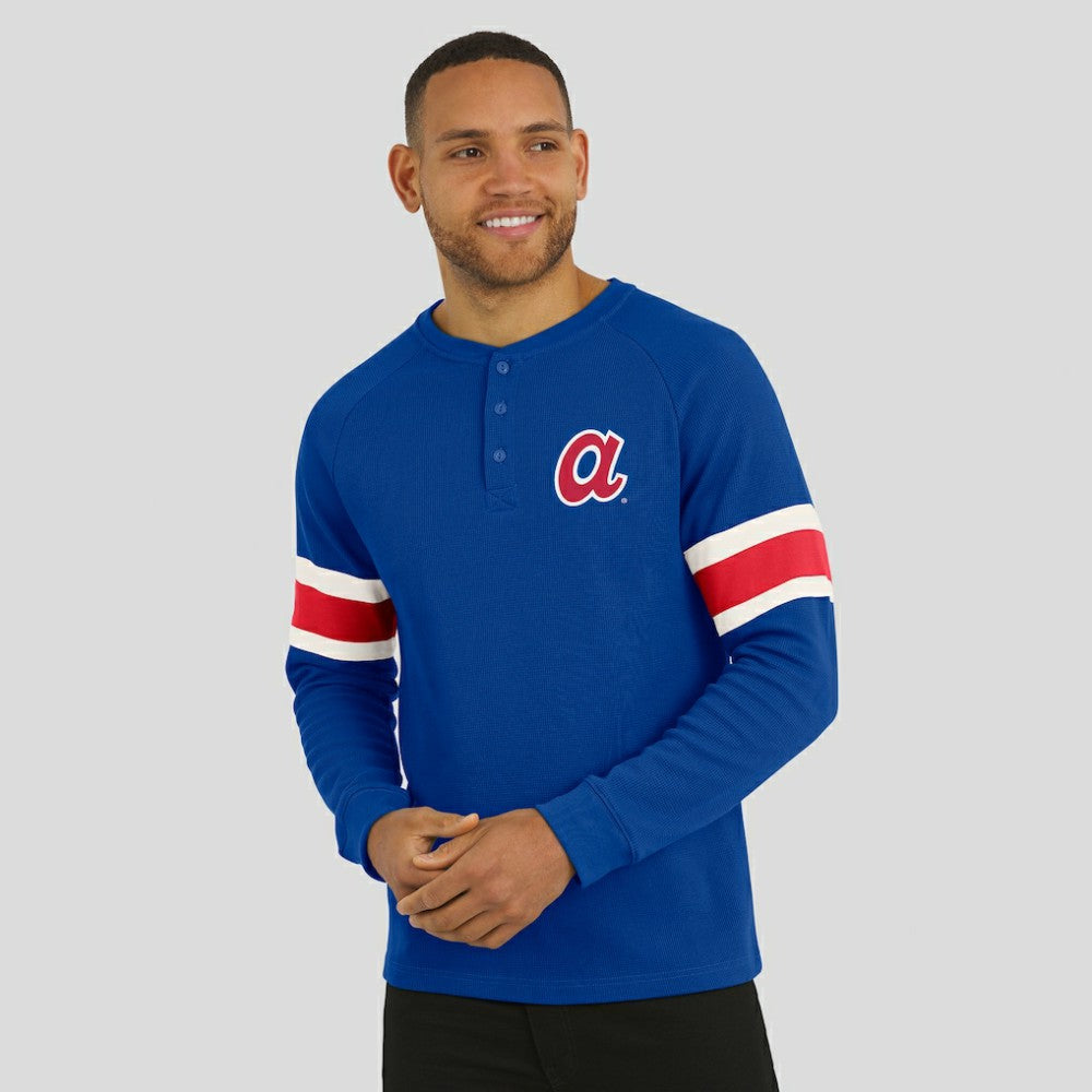 Atlanta Braves Darius Rucker Collection by Fanatics Waffle-Knit Raglan Long Sleeve Henley T-Shirt discount