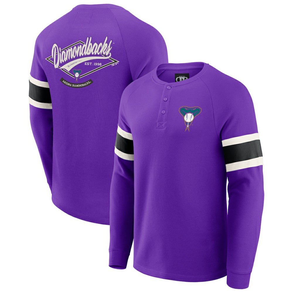 Arizona Diamondbacks Darius Rucker Collection by Fanatics Waffle-Knit Raglan Long Sleeve Henley T-Shirt discount