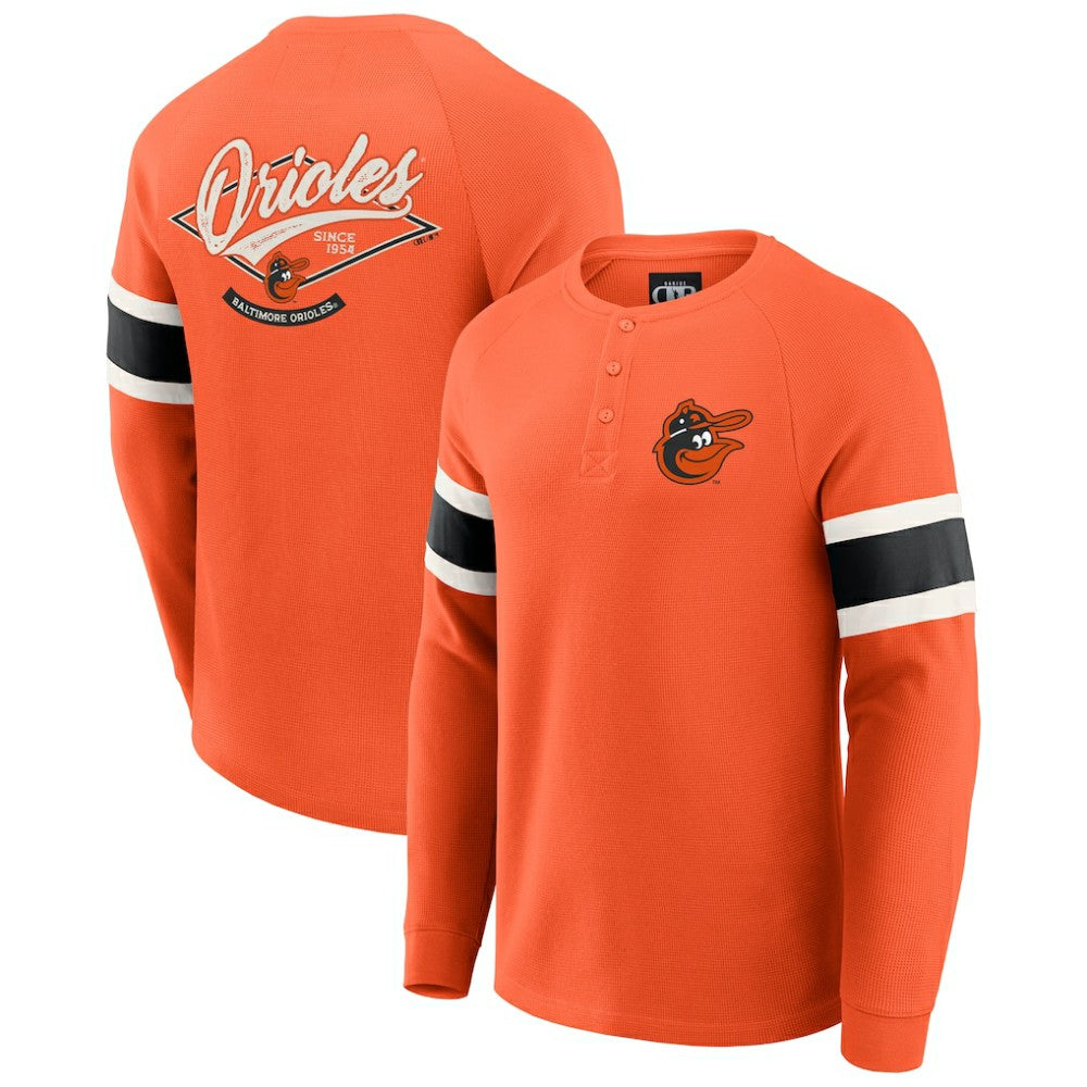 Baltimore Orioles Darius Rucker Collection by Fanatics Waffle-Knit Raglan Long Sleeve Henley T-Shirt Online