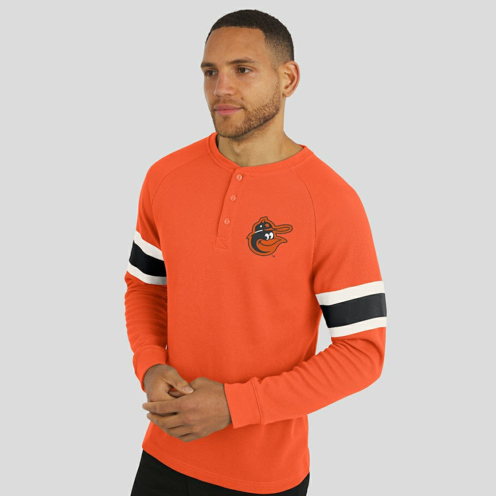 Baltimore Orioles Darius Rucker Collection by Fanatics Waffle-Knit Raglan Long Sleeve Henley T-Shirt Online