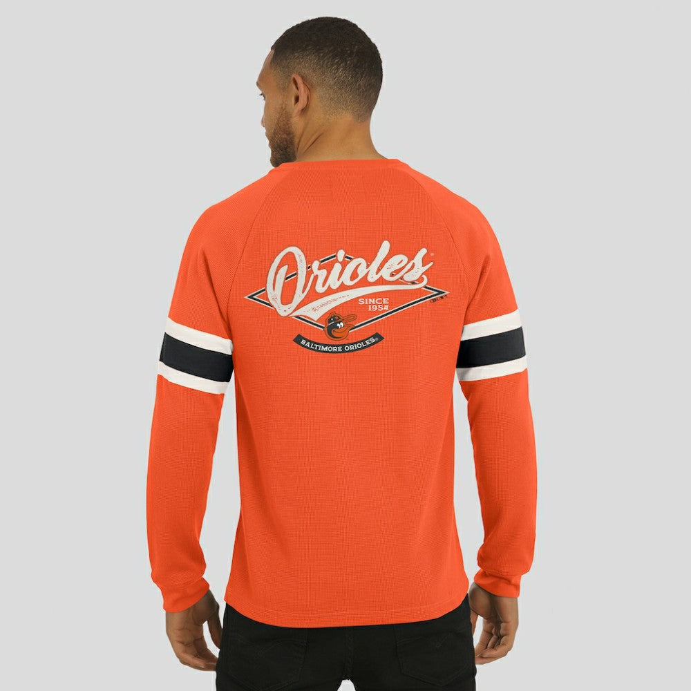 Baltimore Orioles Darius Rucker Collection by Fanatics Waffle-Knit Raglan Long Sleeve Henley T-Shirt Online