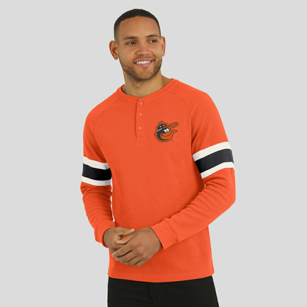 Baltimore Orioles Darius Rucker Collection by Fanatics Waffle-Knit Raglan Long Sleeve Henley T-Shirt Online
