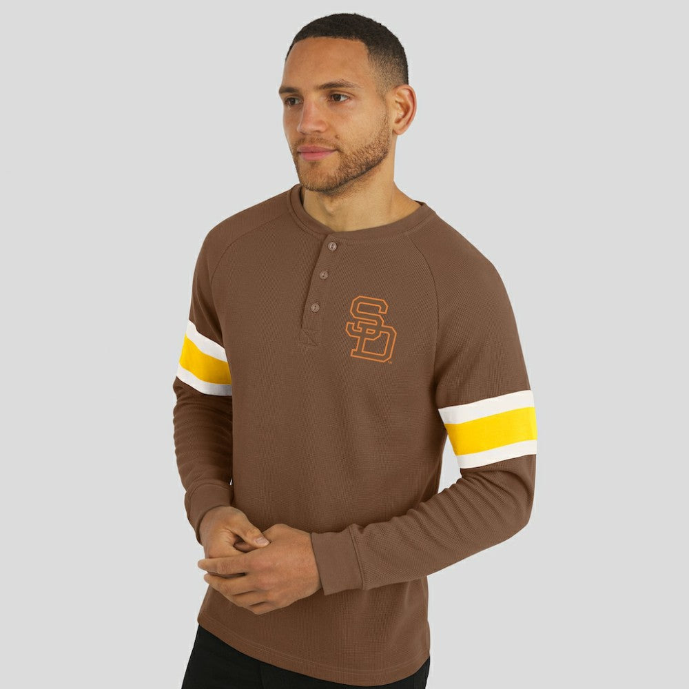 San Diego Padres Darius Rucker Collection by Fanatics Waffle-Knit Raglan Long Sleeve Henley T-Shirt discount