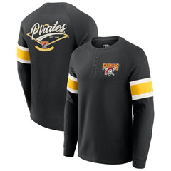 Pittsburgh Pirates Darius Rucker Collection by Fanatics Waffle-Knit Raglan Long Sleeve Henley T-Shirt discount