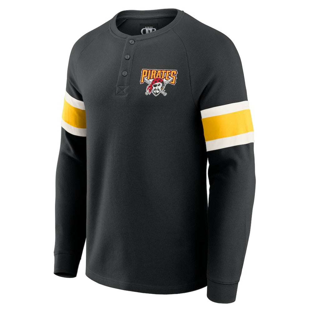 Pittsburgh Pirates Darius Rucker Collection by Fanatics Waffle-Knit Raglan Long Sleeve Henley T-Shirt discount