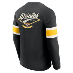 Pittsburgh Pirates Darius Rucker Collection by Fanatics Waffle-Knit Raglan Long Sleeve Henley T-Shirt discount