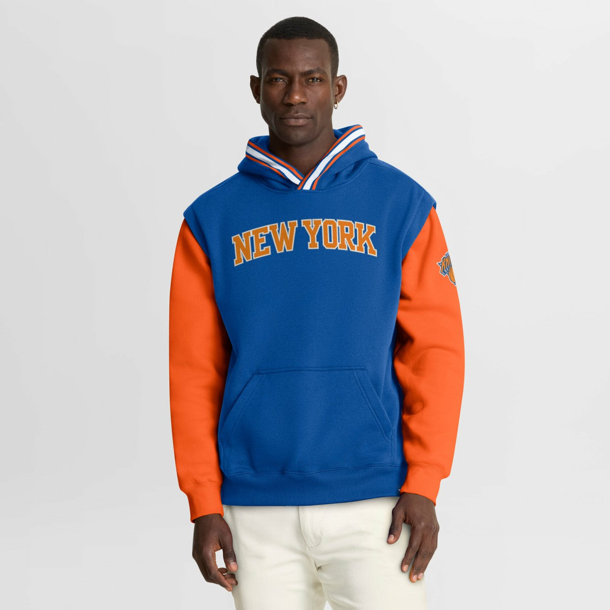 Fanatics - New York Knicks Half Court Shot Clock Fastbreak Hoodie - Blue/Orange