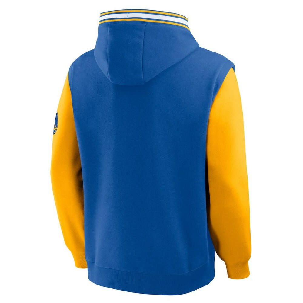 Fanatics - Golden State Warriors Half Court Shot Clock Fastbreak Hoodie - Royal/Gold