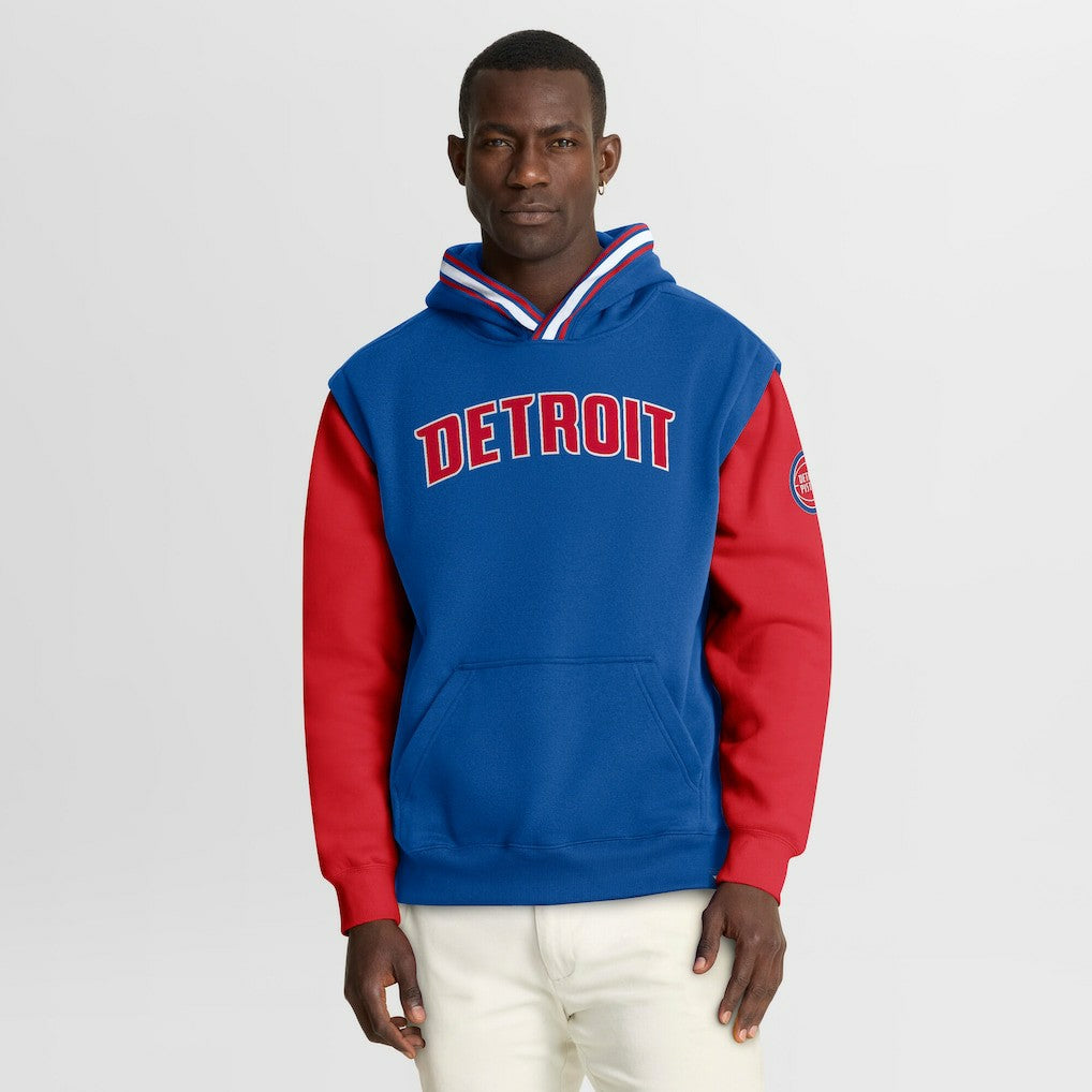 Fanatics - Detroit Pistons Half Court Shot Clock Fastbreak Hoodie - Blue/Red
