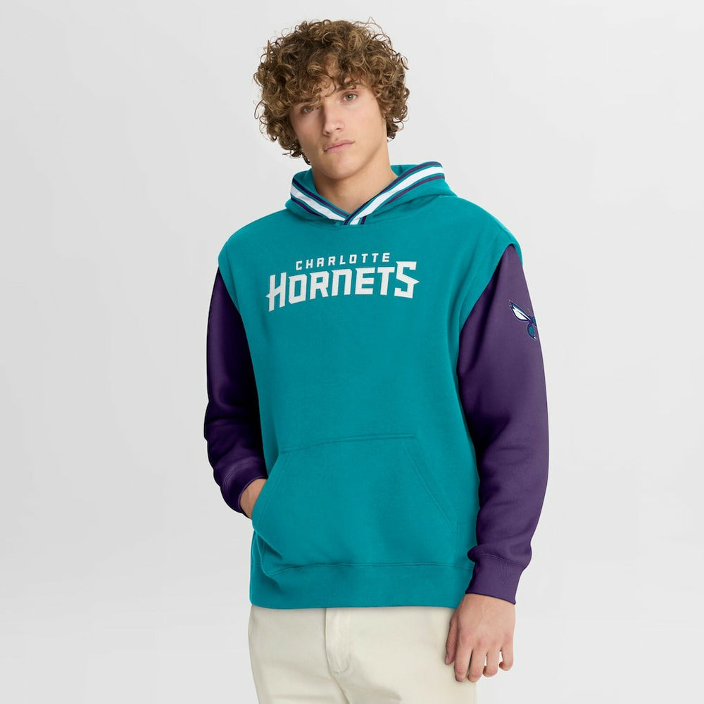 Fanatics - Charlotte Hornets Half Court Shot Clock Fastbreak Hoodie - Teal/Purple