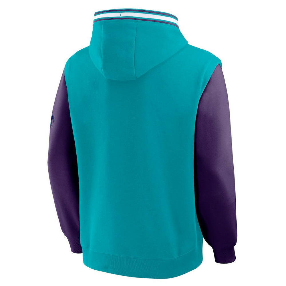 Fanatics - Charlotte Hornets Half Court Shot Clock Fastbreak Hoodie - Teal/Purple