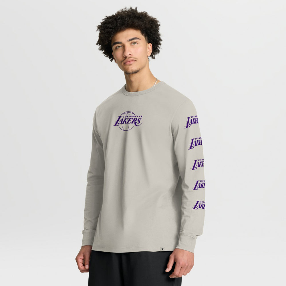 Fanatics - Los Angeles Lakers Crossover Collection Ball Screen Action Premium Long Sleeve T-Shirt - Cream