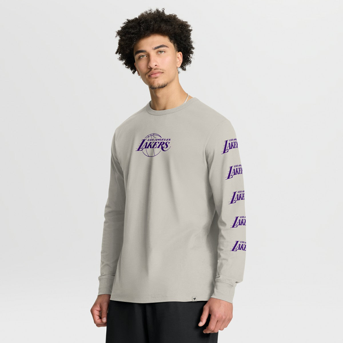 Fanatics - Los Angeles Lakers Crossover Collection Ball Screen Action Premium Long Sleeve T-Shirt - Cream