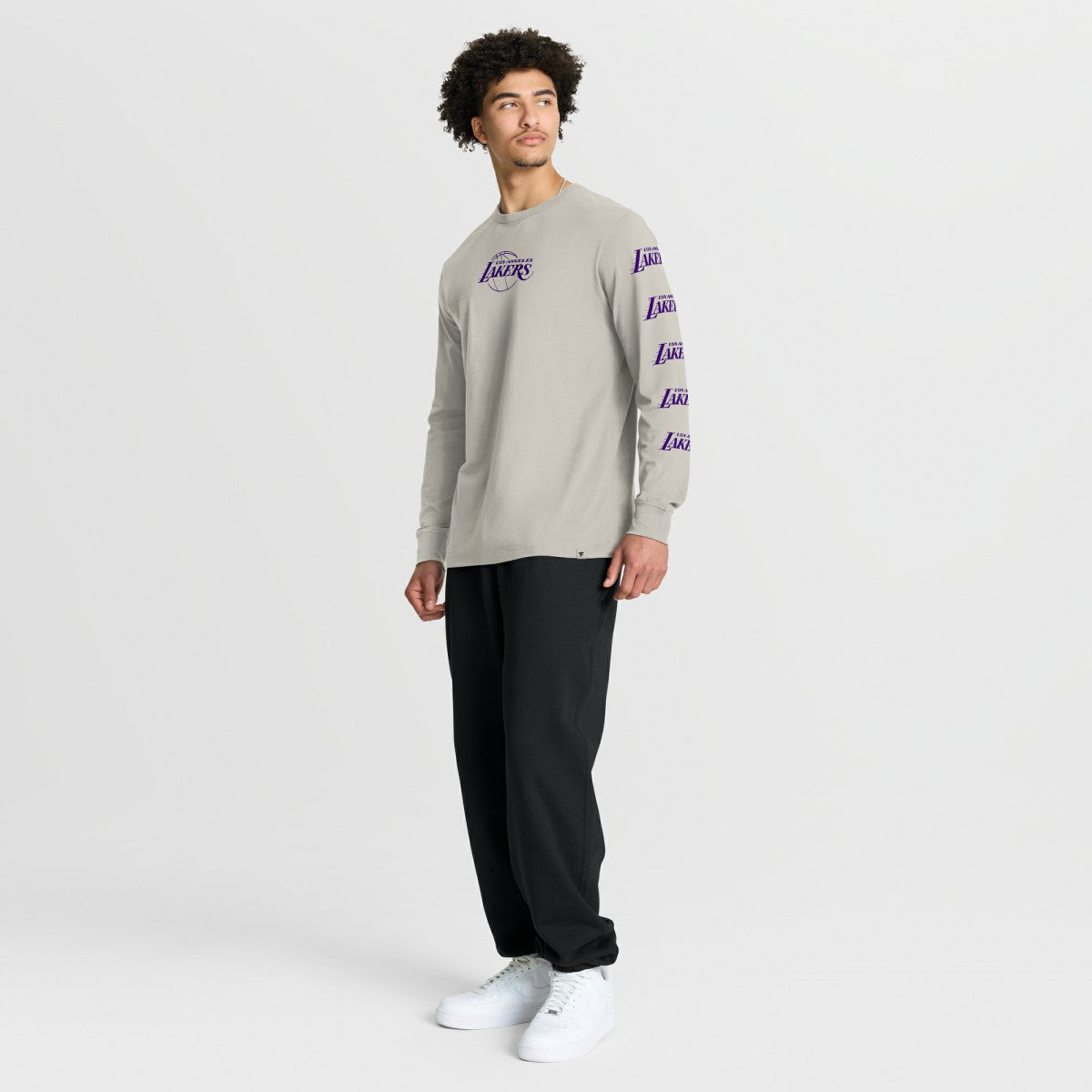 Fanatics - Los Angeles Lakers Crossover Collection Ball Screen Action Premium Long Sleeve T-Shirt - Cream
