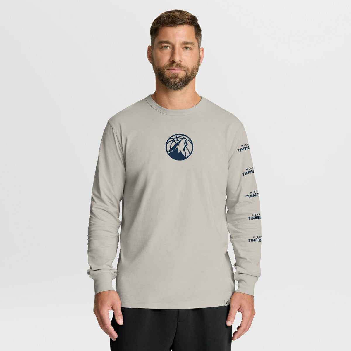 Fanatics - Minnesota Timberwolves Crossover Collection Ball Screen Action Premium Long Sleeve T-Shirt - Cream