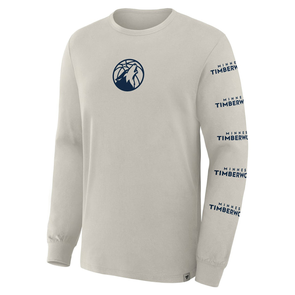 Fanatics - Minnesota Timberwolves Crossover Collection Ball Screen Action Premium Long Sleeve T-Shirt - Cream