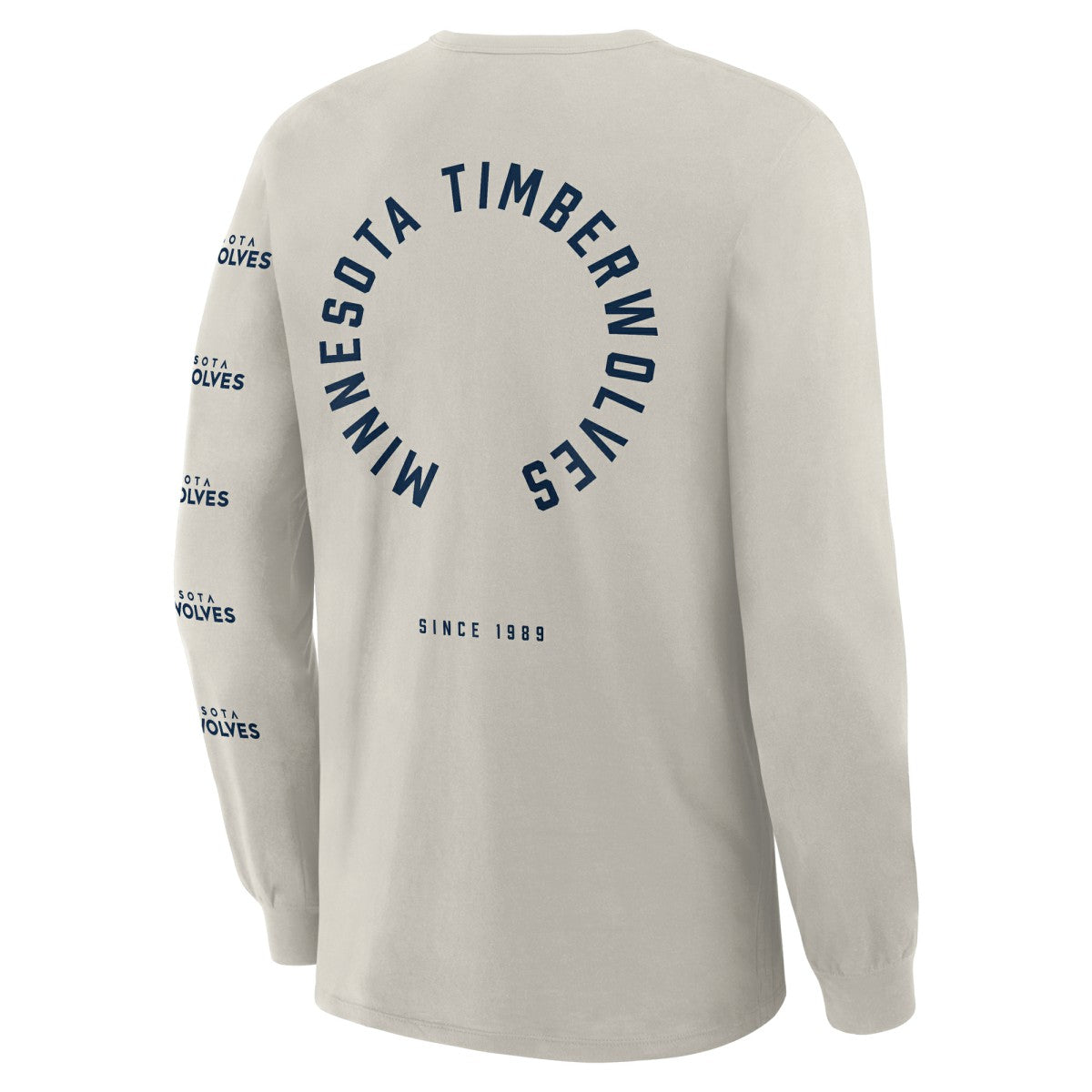 Fanatics - Minnesota Timberwolves Crossover Collection Ball Screen Action Premium Long Sleeve T-Shirt - Cream