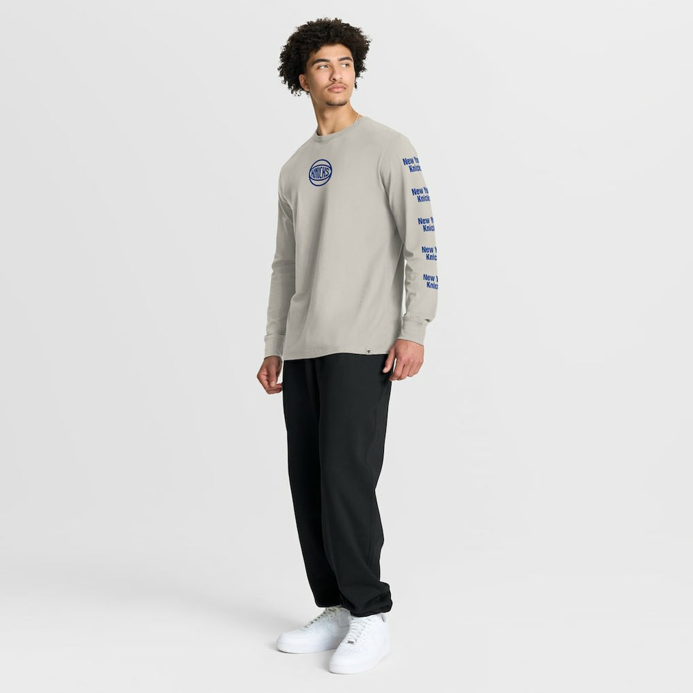 Fanatics - New York Knicks Crossover Collection Ball Screen Action Premium Long Sleeve T-Shirt - Cream