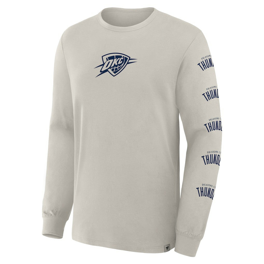 Fanatics - Oklahoma City Thunder Crossover Collection Ball Screen Action Premium Long Sleeve T-Shirt - Cream