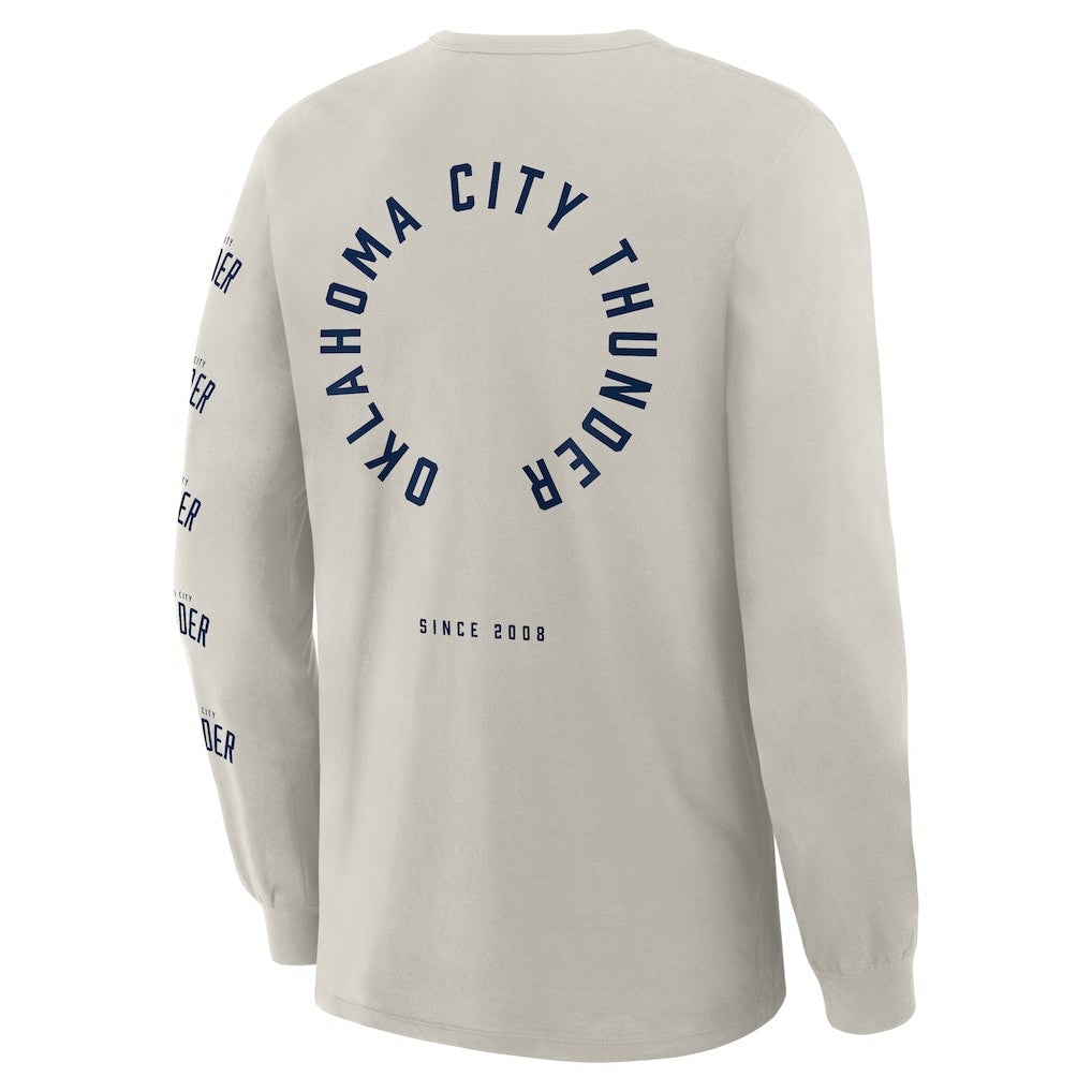 Fanatics - Oklahoma City Thunder Crossover Collection Ball Screen Action Premium Long Sleeve T-Shirt - Cream
