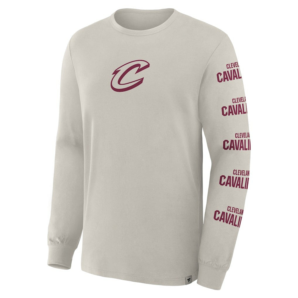 Fanatics - Cleveland Cavaliers Crossover Collection Ball Screen Action Premium Long Sleeve T-Shirt - Cream