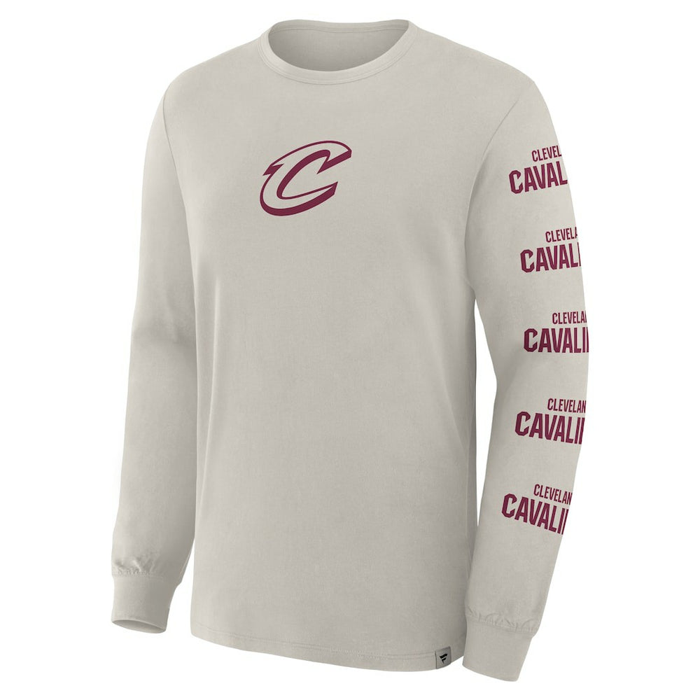 Fanatics - Cleveland Cavaliers Crossover Collection Ball Screen Action Premium Long Sleeve T-Shirt - Cream