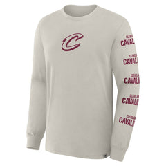 Fanatics - Cleveland Cavaliers Crossover Collection Ball Screen Action Premium Long Sleeve T-Shirt - Cream