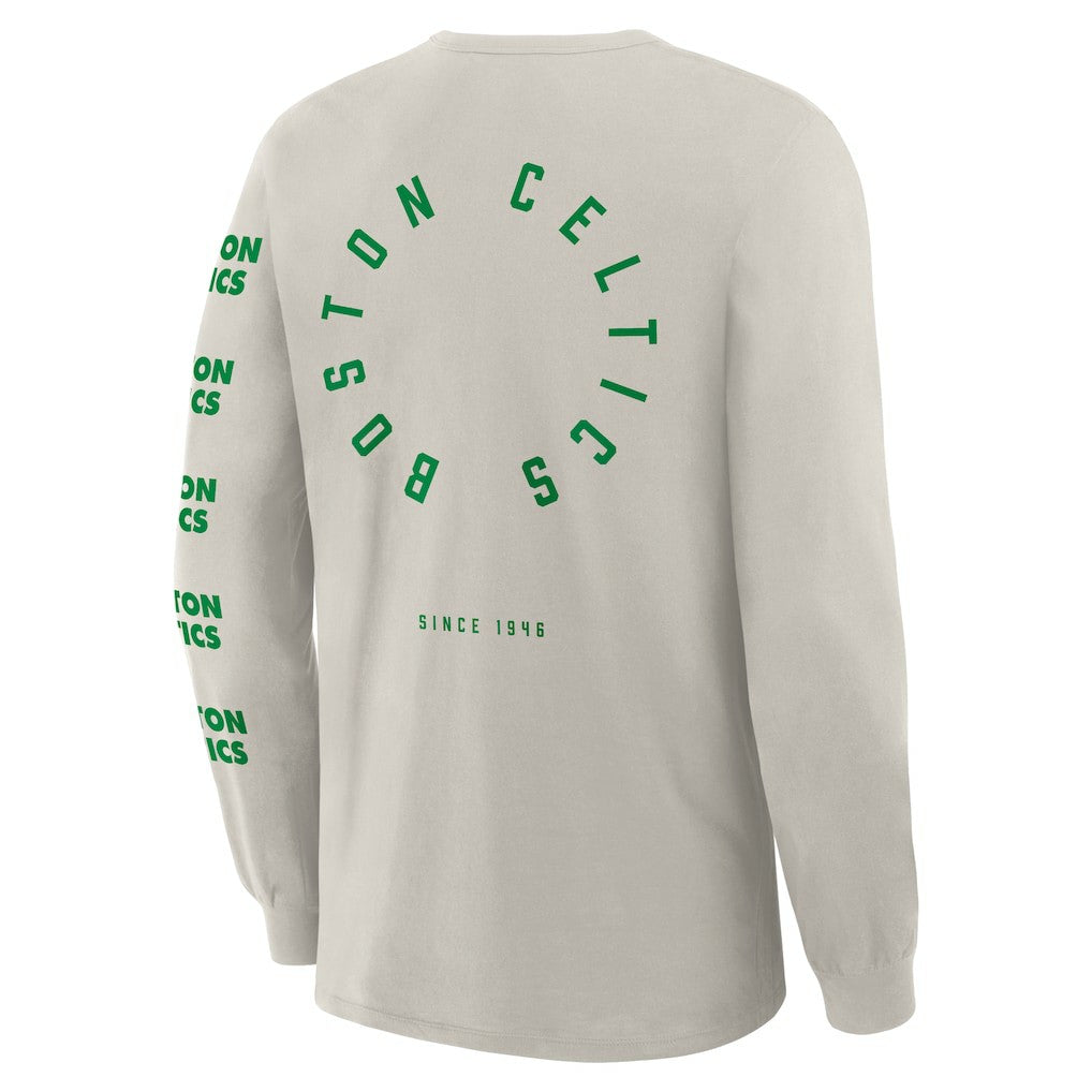 Fanatics - Boston Celtics Crossover Collection Ball Screen Action Premium Long Sleeve T-Shirt - Cream