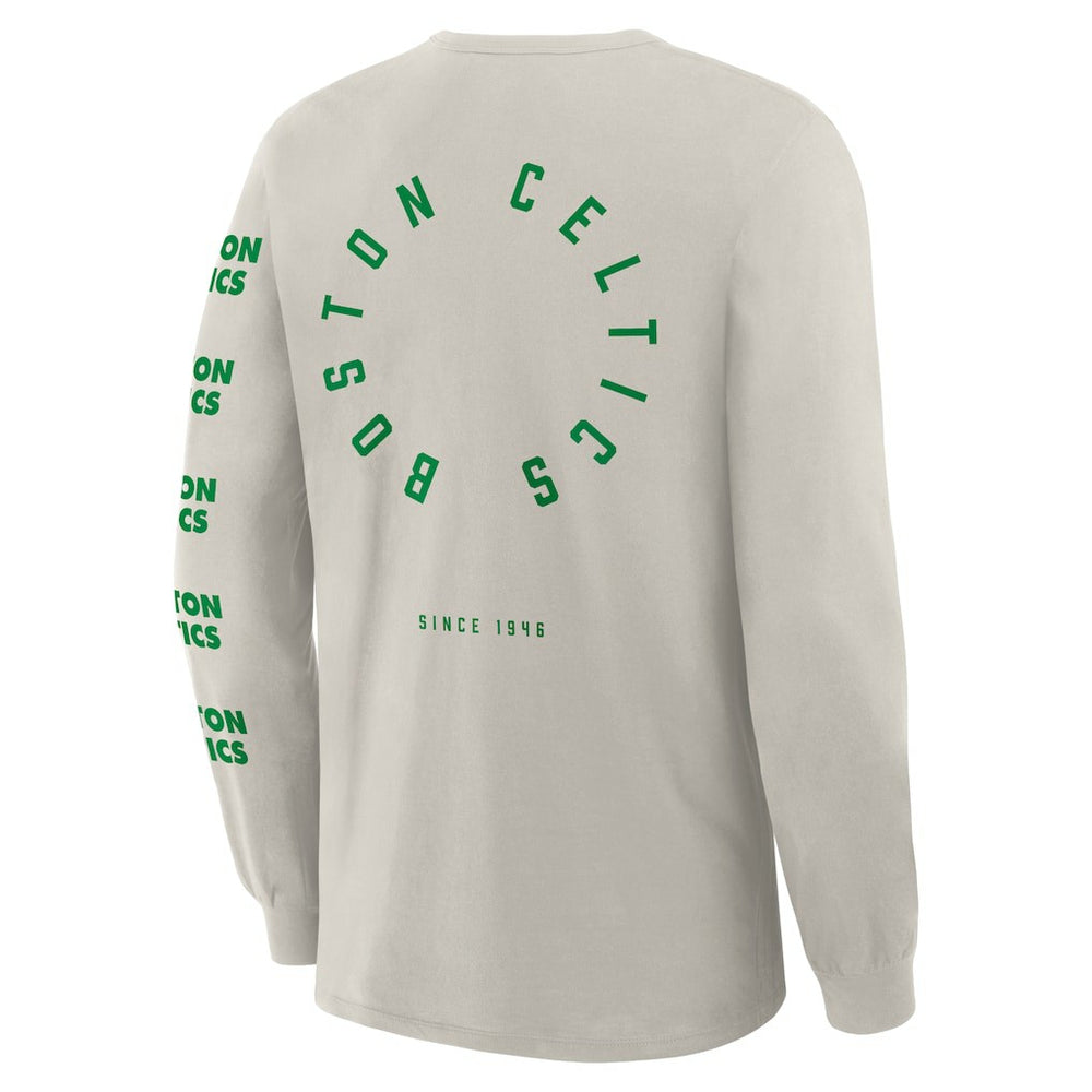 Fanatics - Boston Celtics Crossover Collection Ball Screen Action Premium Long Sleeve T-Shirt - Cream