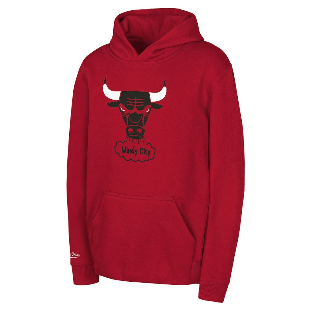 Mitchell & Ness - Chicago Bulls Preschool Retro Logo Pullover Hoodie - Red