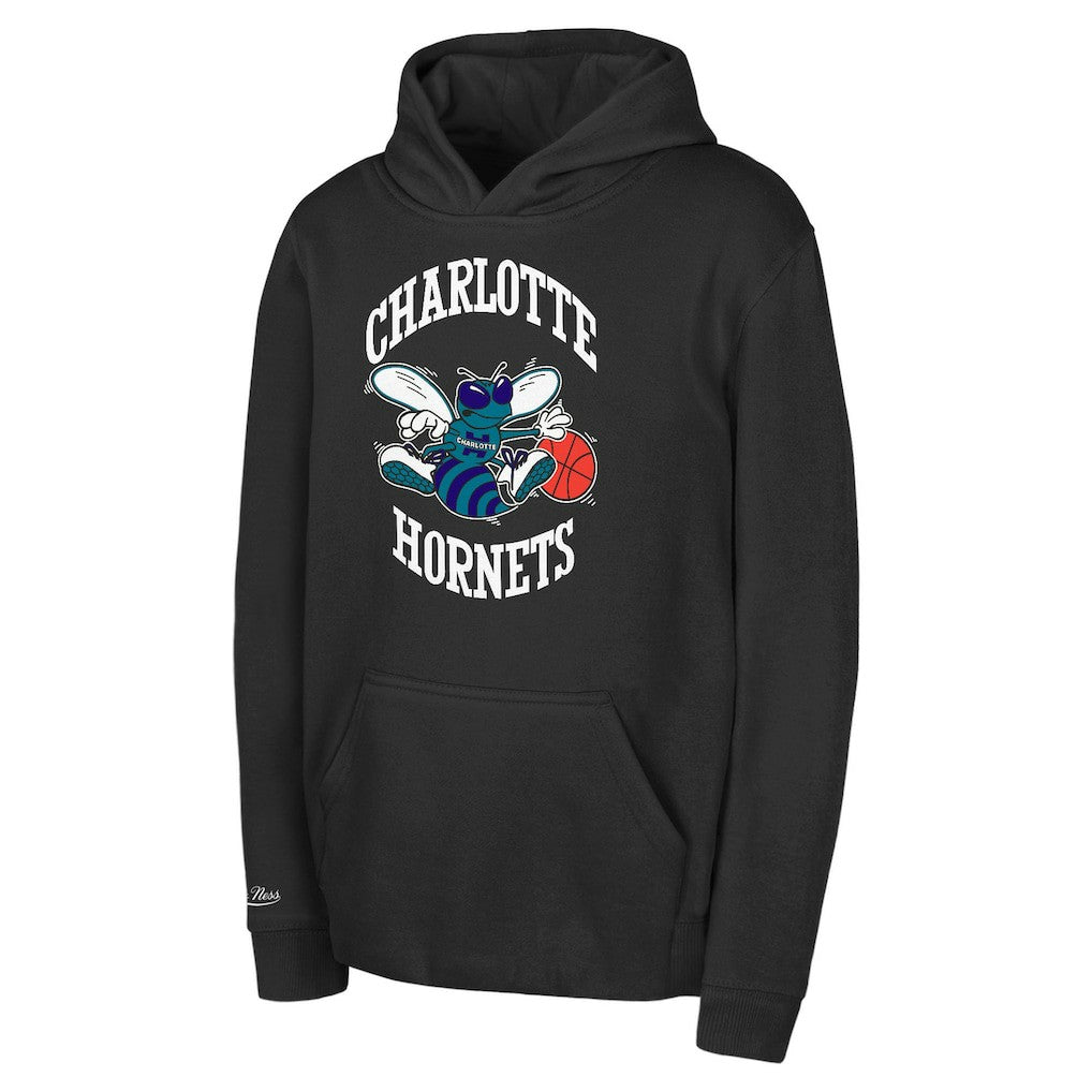 Mitchell & Ness - Charlotte Hornets Preschool Retro Logo Pullover Hoodie - Black