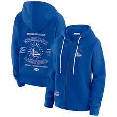 NBA - Golden State Warriors WEAR by Erin Andrews Women's Vintage Full-Zip Raglan Hoodie - Blue