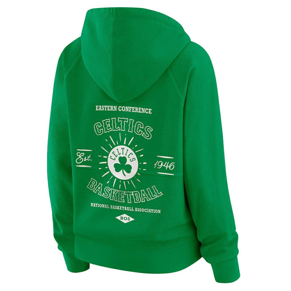 NBA - Boston Celtics WEAR by Erin Andrews Women's Vintage Full-Zip Raglan Hoodie - Green