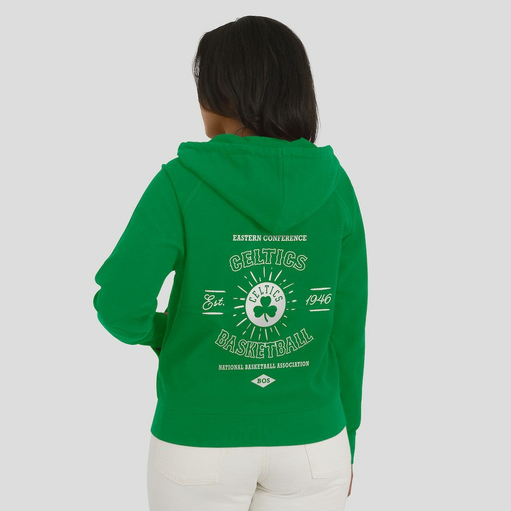 NBA - Boston Celtics WEAR by Erin Andrews Women's Vintage Full-Zip Raglan Hoodie - Green