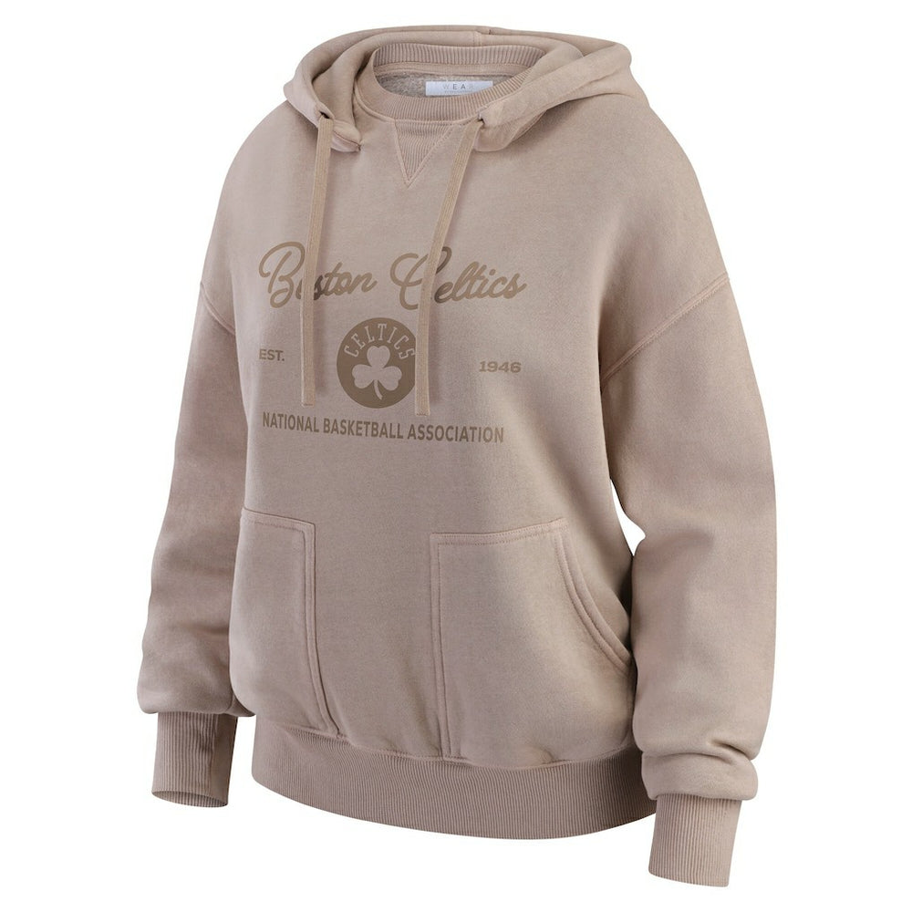 NBA - Boston Celtics WEAR by Erin Andrews Women's Washed Pullover Crewdie - Tan