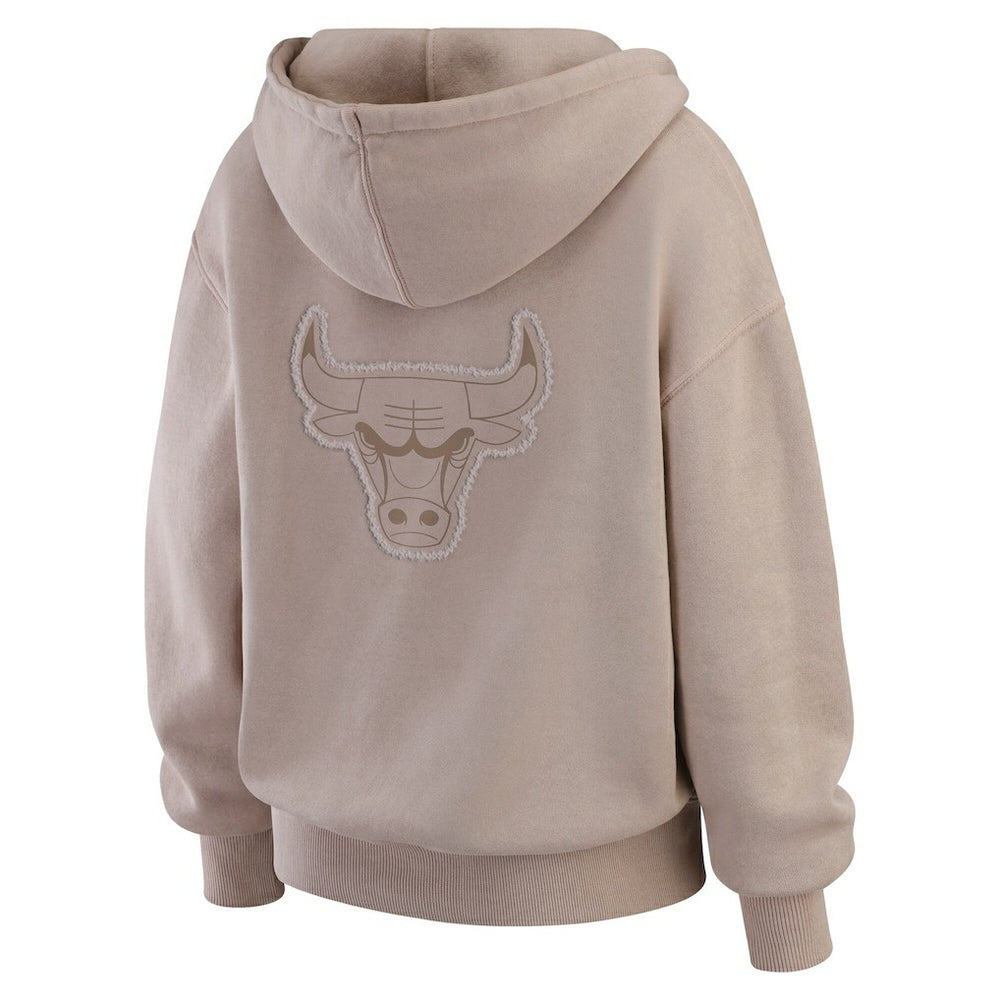 NBA - Chicago Bulls WEAR by Erin Andrews Women's Washed Pullover Crewdie - Tan