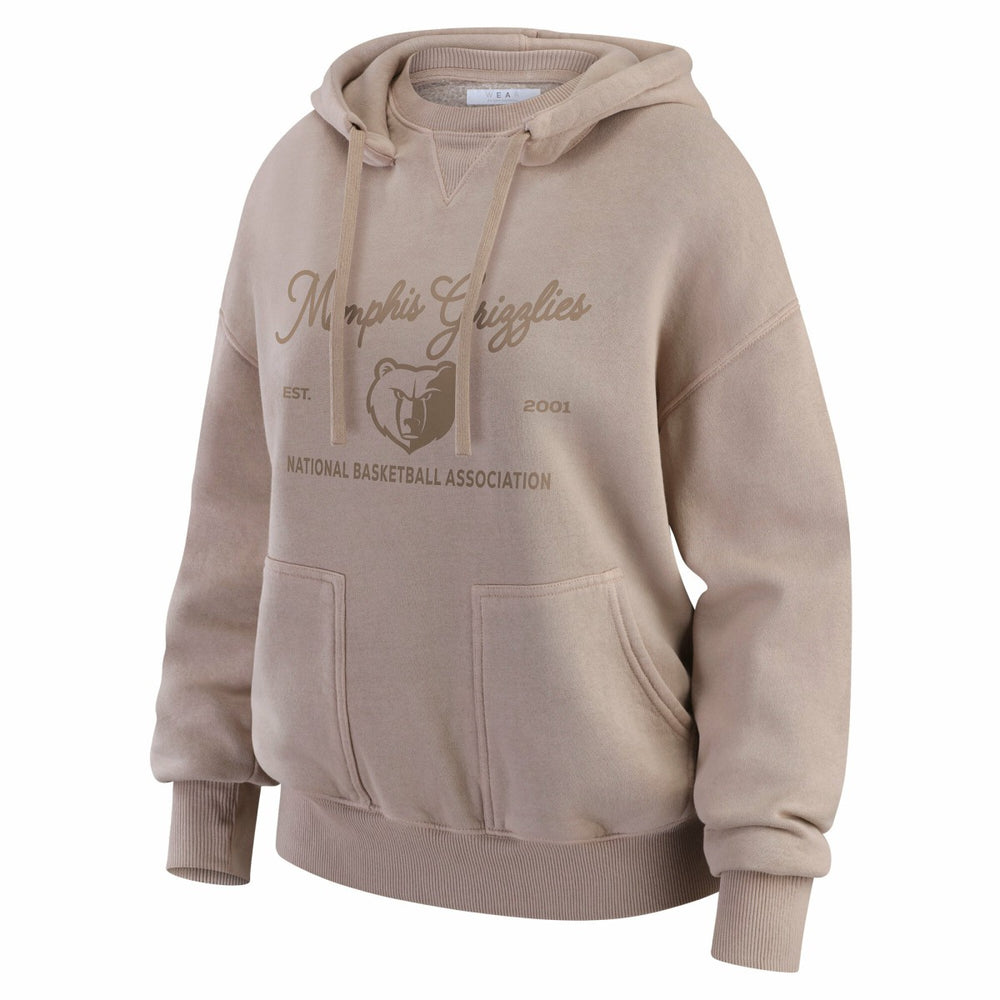 NBA - Memphis Grizzlies WEAR by Erin Andrews Women's Washed Pullover Crewdie - Tan