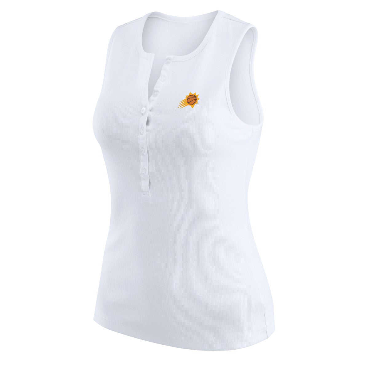 NBA - Phoenix Suns WEAR by Erin Andrews Women's Rib-Knit Henley Tank Top - White